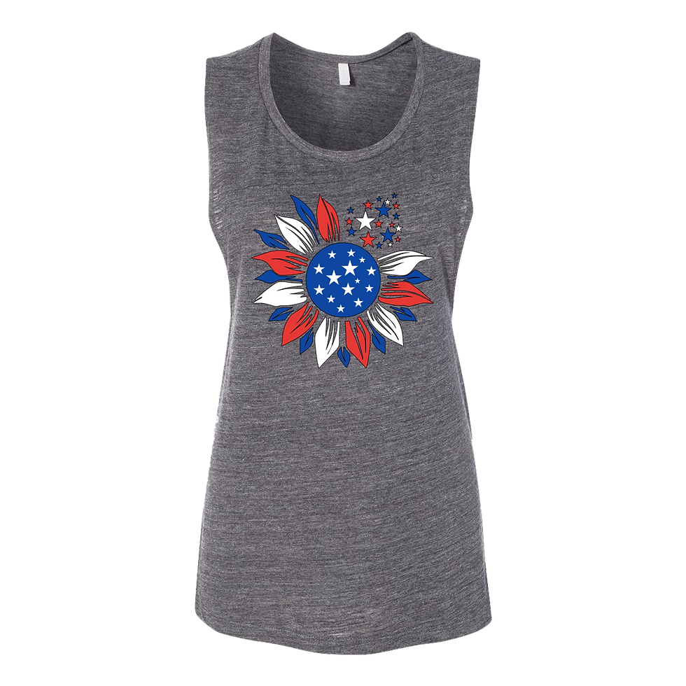 Thumbnail: "American Sunflower" Women's Flowy Muscle Tank