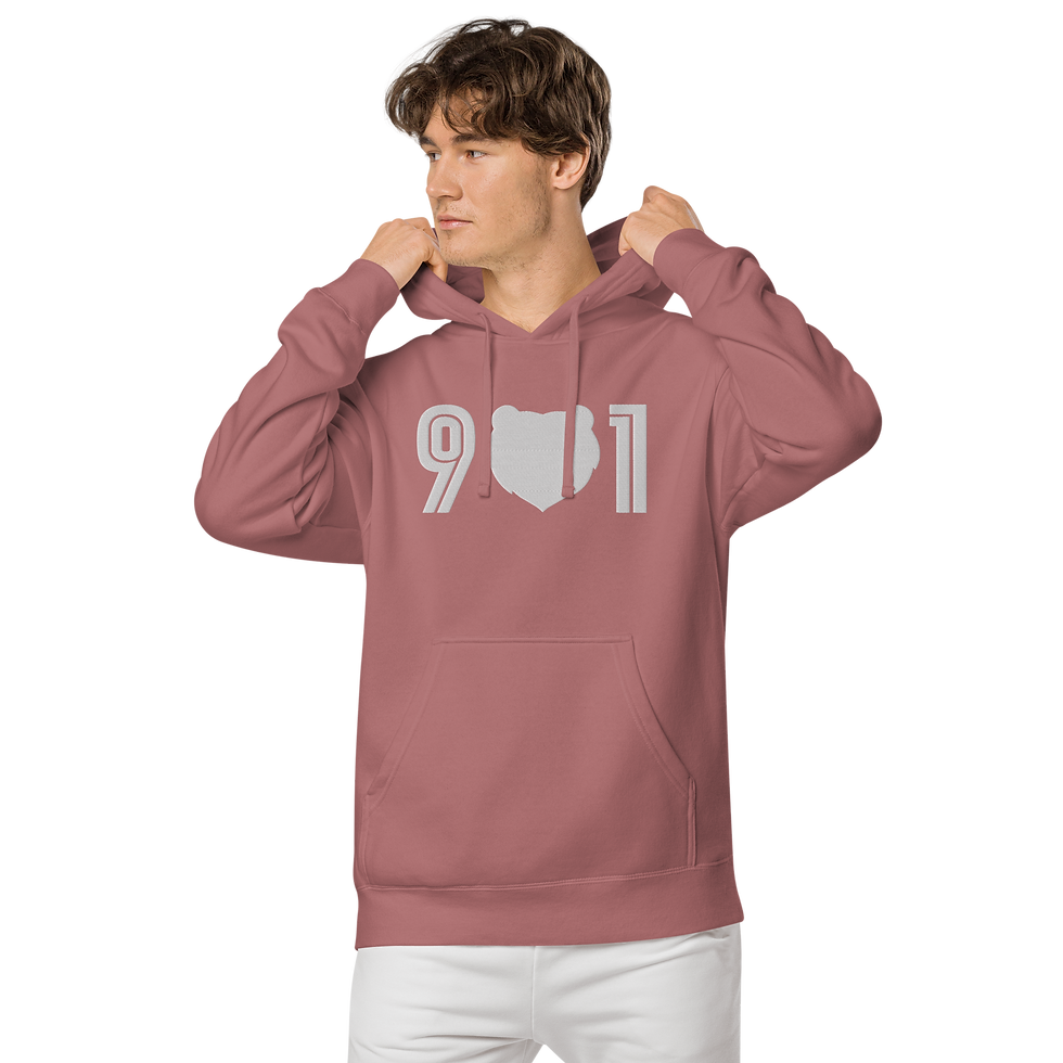 Thumbnail: "901 Grizz Face - Large" Embroidered Pigment-Dyed Hoodie