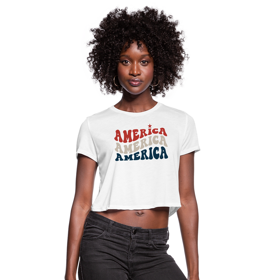 Thumbnail: "American Swirl" Women's Flowy Cropped Tee
