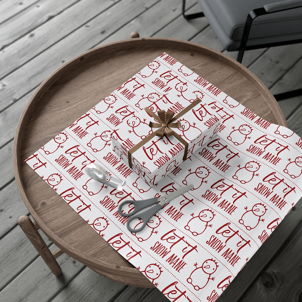 Thumbnail: "Let It Snow Mane" White Gift Wrapping Paper Roll, 1pc