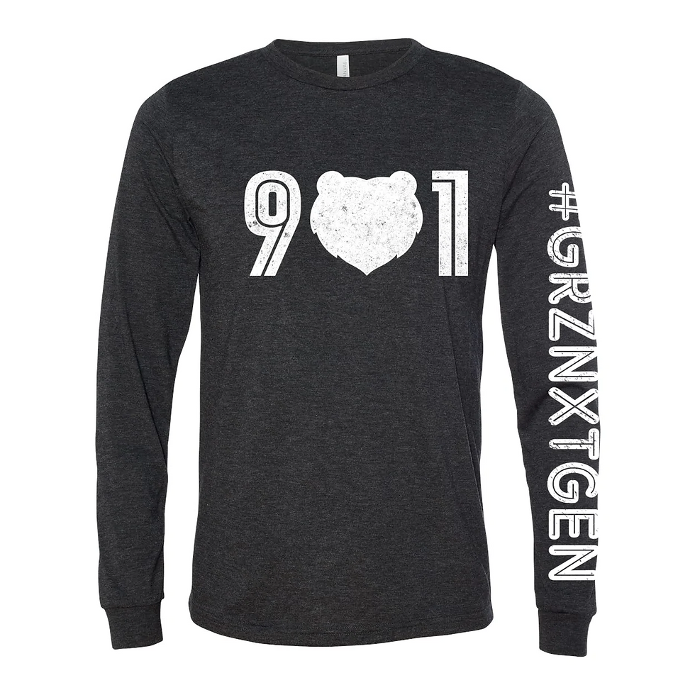 Thumbnail: "901 Grizz Face - White" Long Sleeve Tee