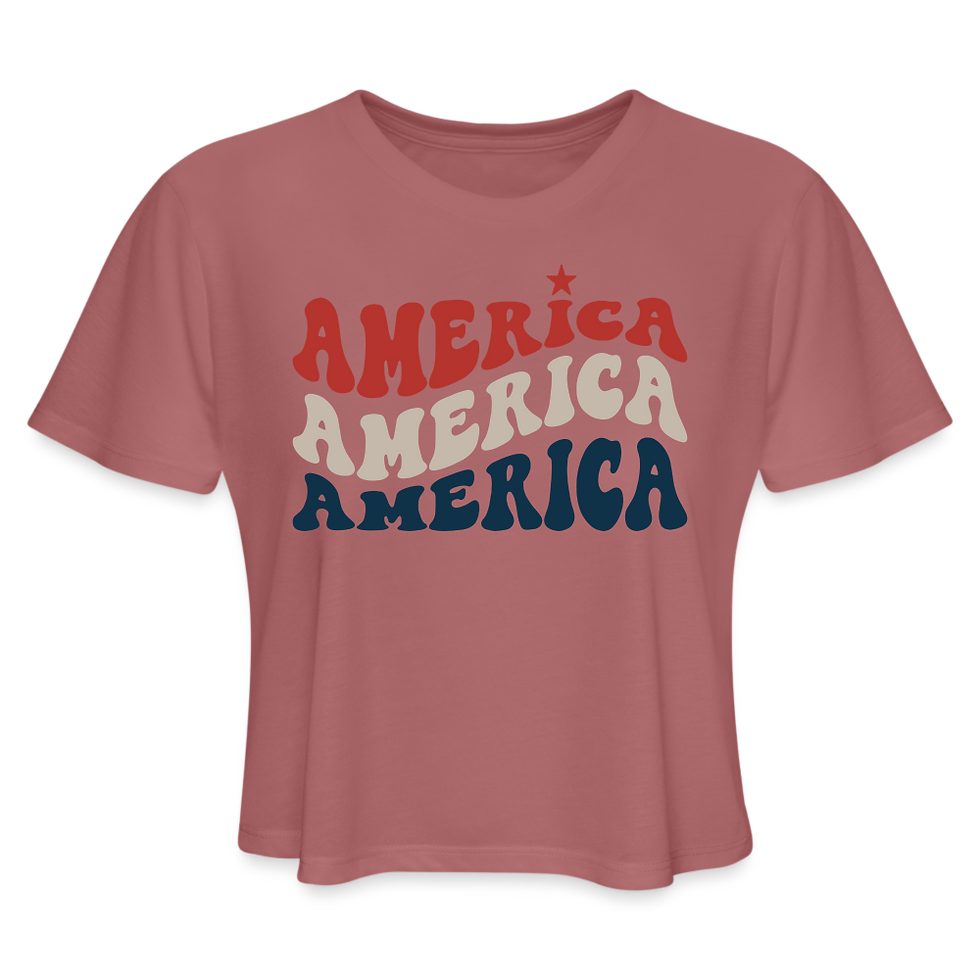 Thumbnail: "American Swirl" Women's Flowy Cropped Tee