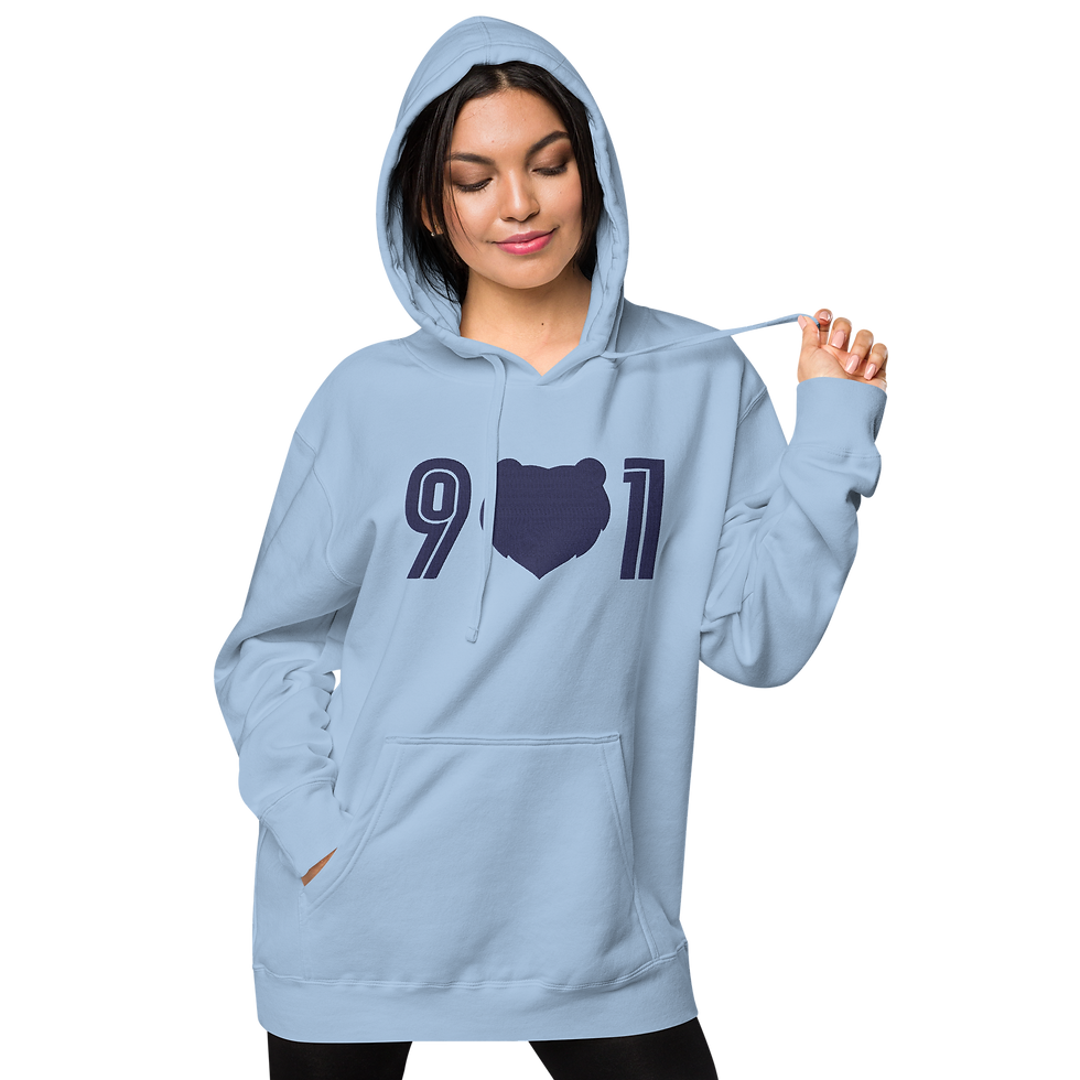 Thumbnail: "901 Grizz Face - Large" Embroidered Pigment-Dyed Hoodie