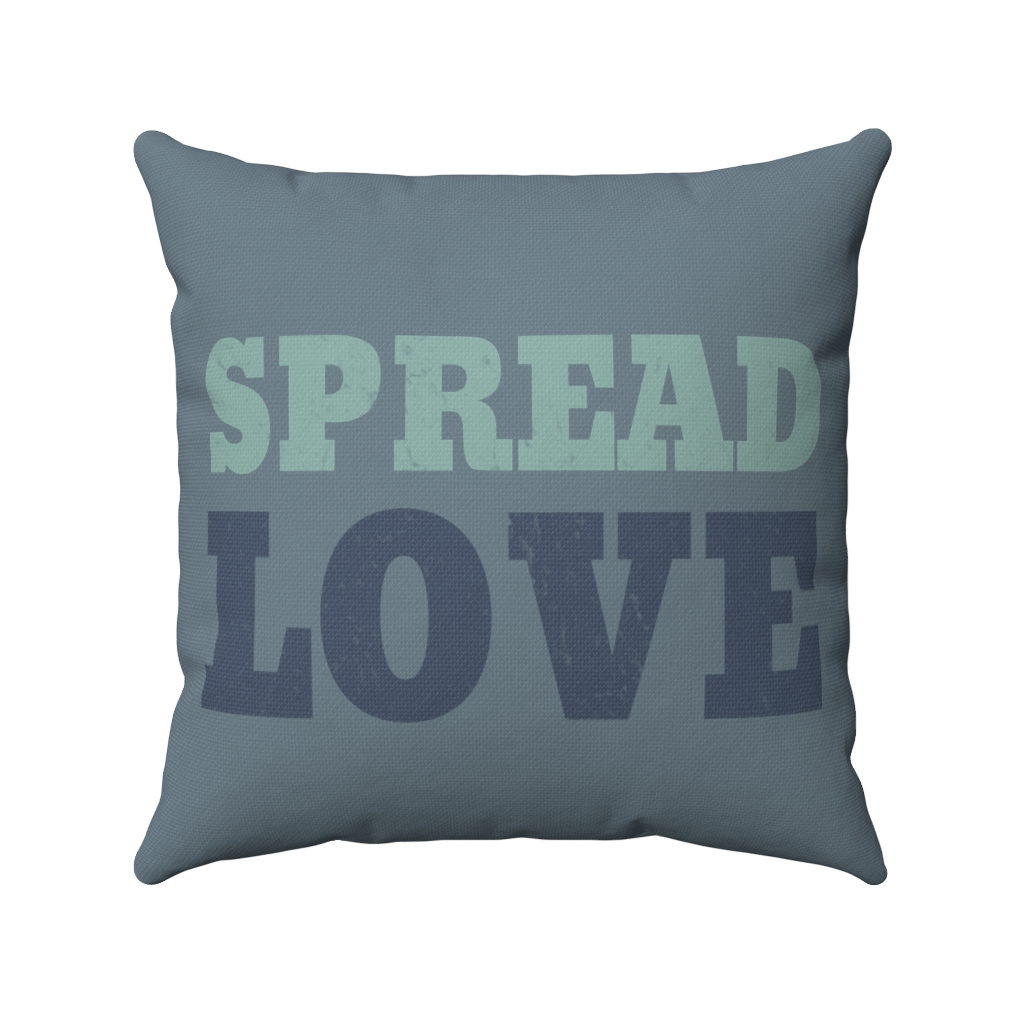"Spread Love Blue/Green" Square Pillow