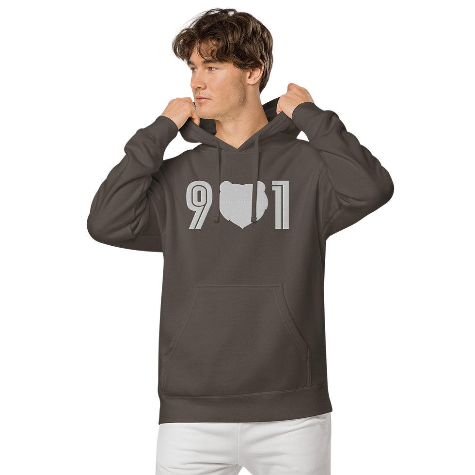 Thumbnail: "901 Grizz Face - Large" Embroidered Pigment-Dyed Hoodie