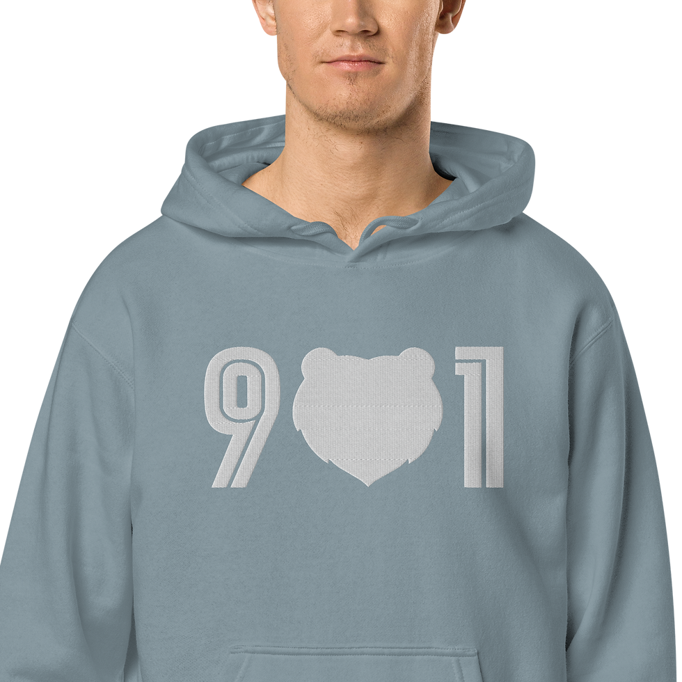 Thumbnail: "901 Grizz Face - Large" Embroidered Pigment-Dyed Hoodie