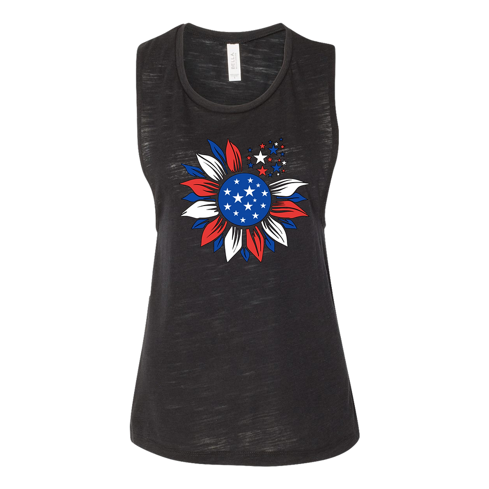 Thumbnail: "American Sunflower" Women's Flowy Muscle Tank