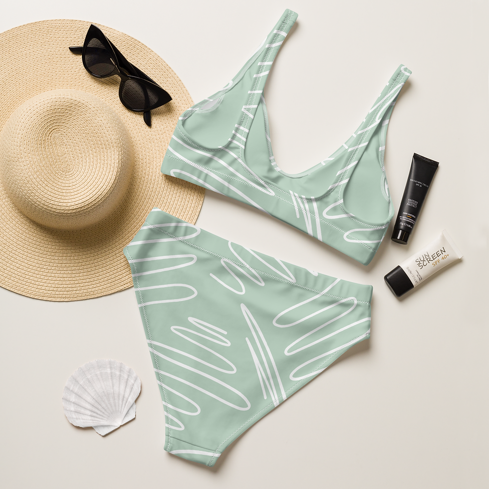 Thumbnail: Enchanta Verde Boho High-waisted Bikini