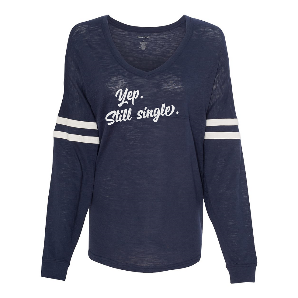 Thumbnail: "Still Single" Slub VarsiTee V-Neck Jersey