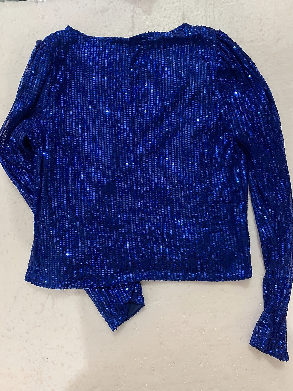 Thumbnail: Memphis Glam: Solid Crew Neck Sequined Jacket 
