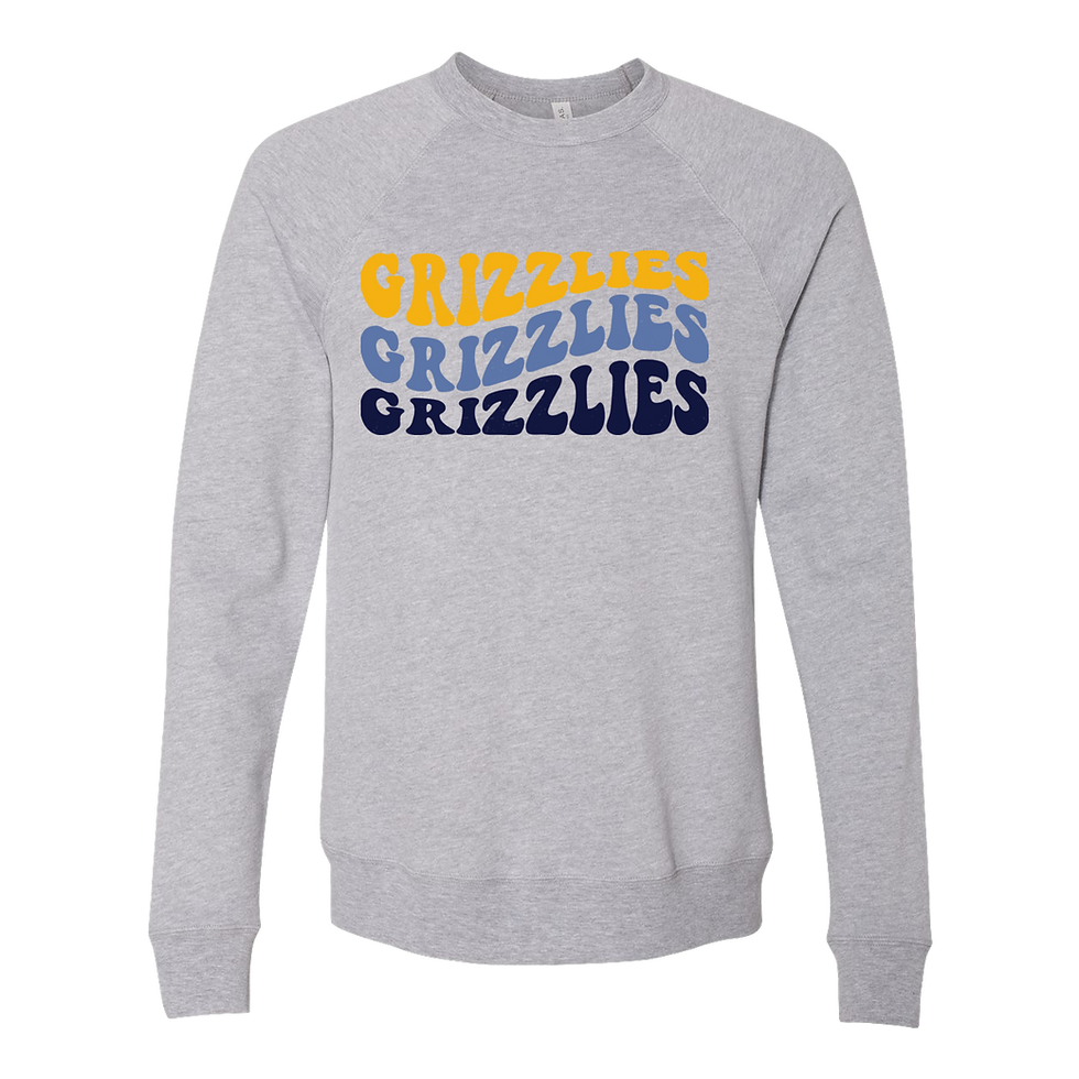 Thumbnail: "Grizzlies Swirl" Sponge Fleece Raglan Crew