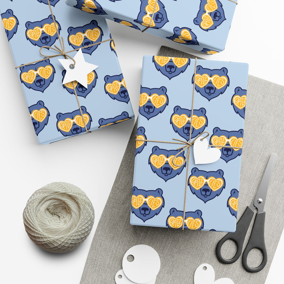 Thumbnail: "Grizz Glasses" Smoke Gift Wrapping Paper Roll, 1pc