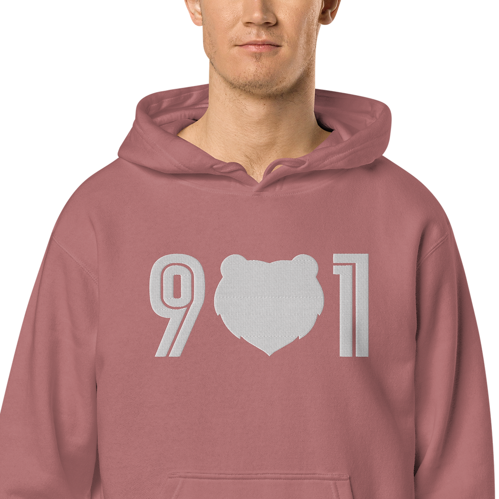 Thumbnail: "901 Grizz Face - Large" Embroidered Pigment-Dyed Hoodie