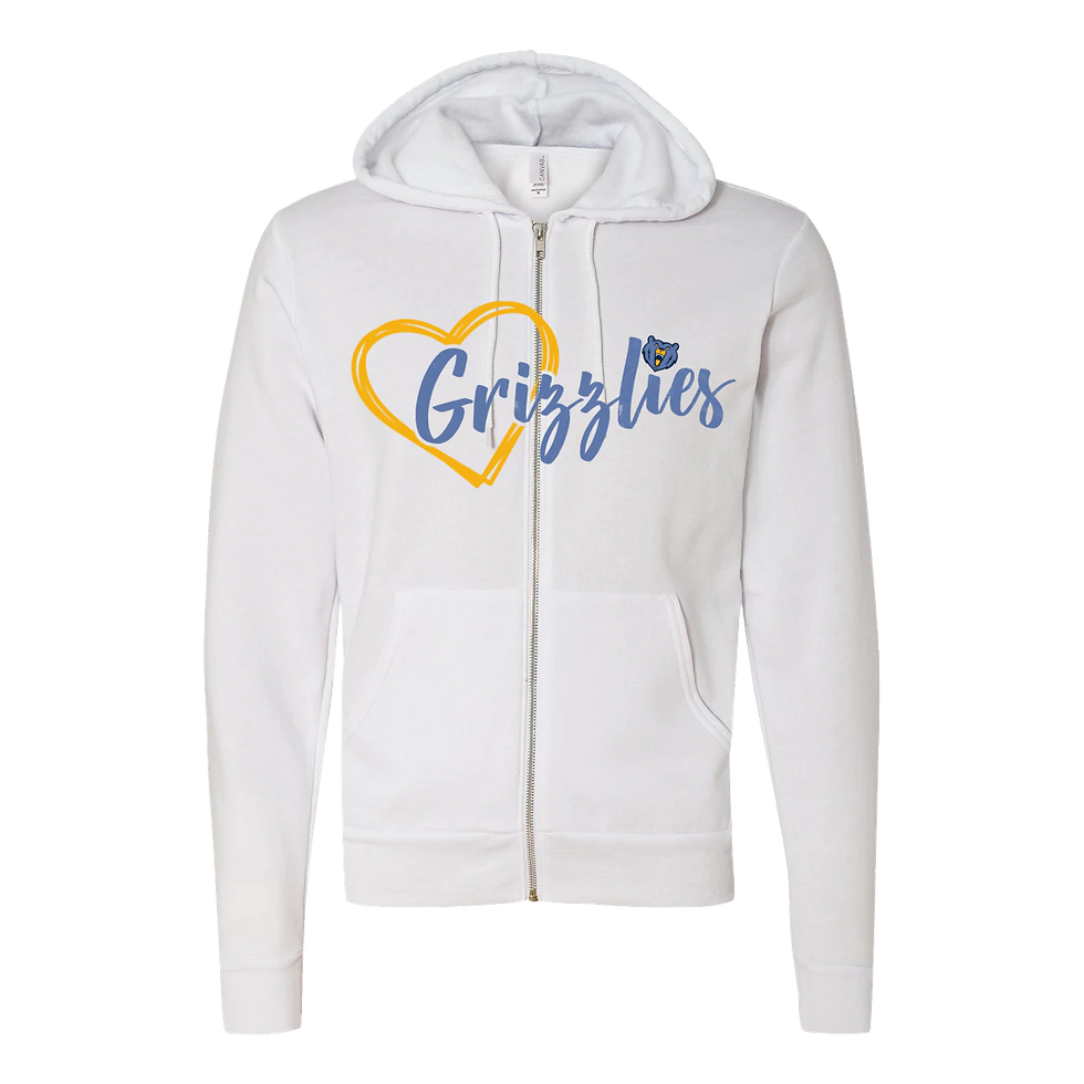 Thumbnail: "Grizzlies Love" Full-Zip Sponge Fleece Hoodie