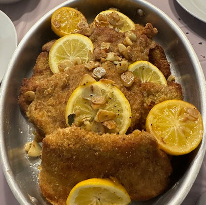 lemon dusted Chicken Cutlets with Pan-Roasted Garlic