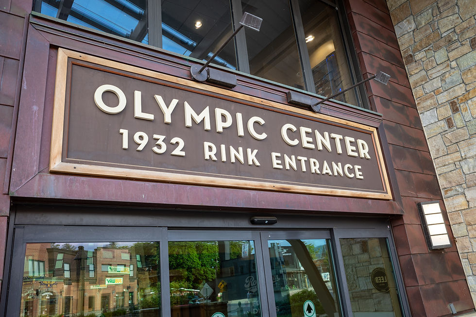 Lake Placid Olympic Center 1932 rink entrance in downtown Lake Placid New York