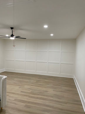 Garage conversion drywall and ceiling fan installed Covington Louisiana general contractor