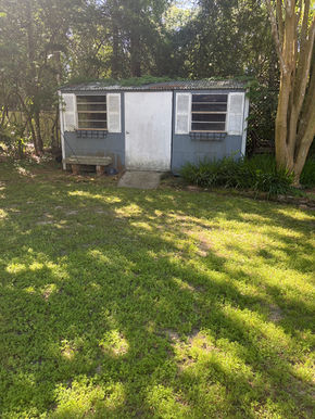 Exterior view of shed before conversion project in Covington Louisiana by Barger Home Improvements