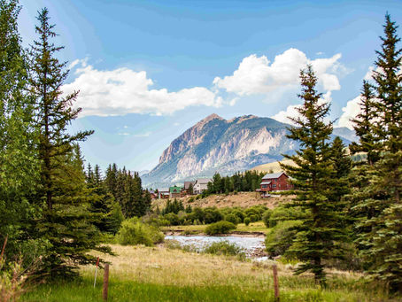 Crested Butte Colorado mountain peak and alpine meadow in summer