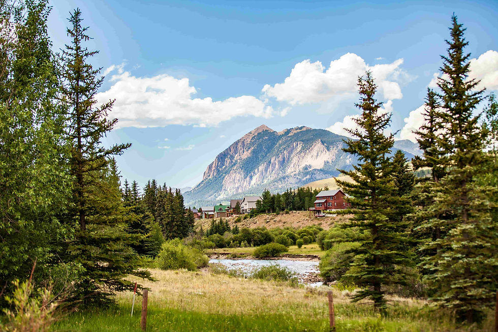 Crested Butte Colorado mountain peak and alpine meadow in summer