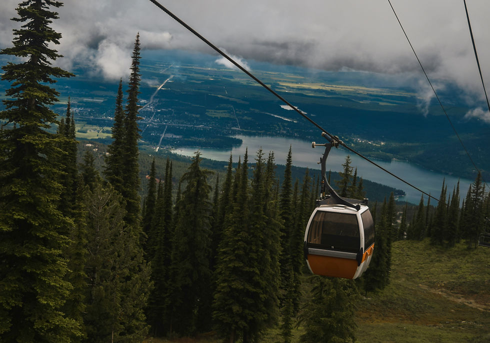 Whitefish Montana family travel guide gondola view over Whitefish Lake and mountains