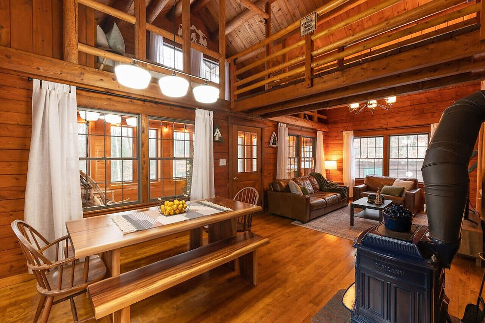 Stay at this cozy cabin for your North Conway New Hampshire summer family vacation