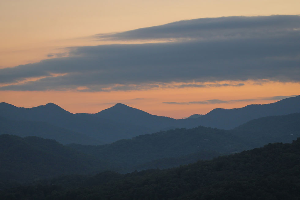 Sunset over the Blue Ridge Mountains in Highlands NC