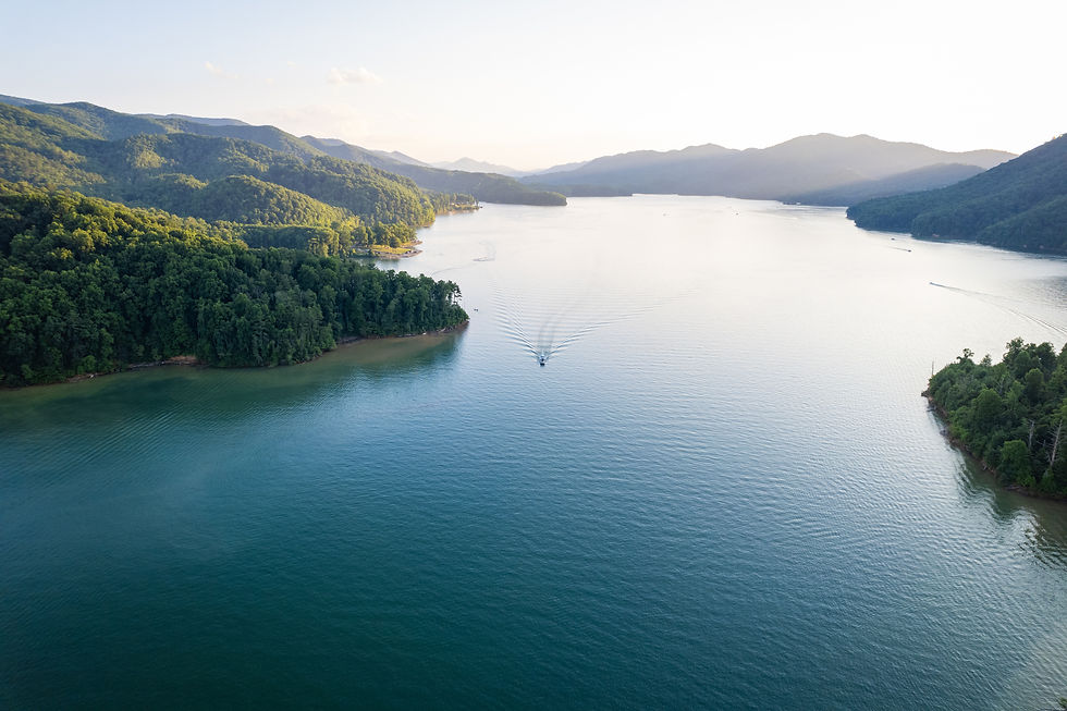 Watauga Lake private pontoon charter - luxury family travel Blue Ridge Mountains North Carolina