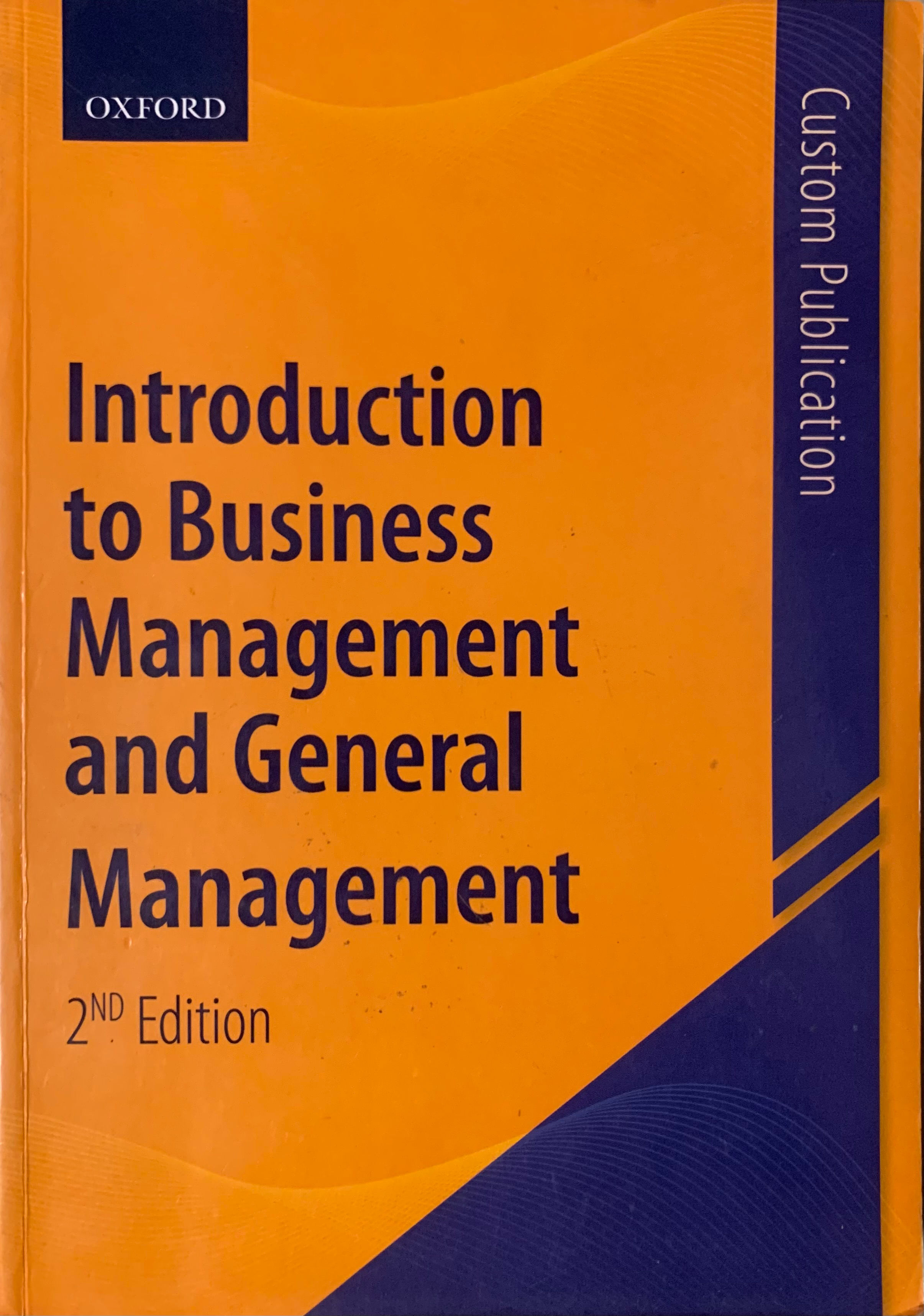 Introduction to Business Management and General Management textbook
