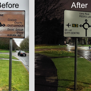 New sign replaces rusty one