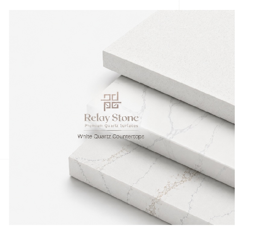 Plain white quartz for modern kitchen countertops and interiors