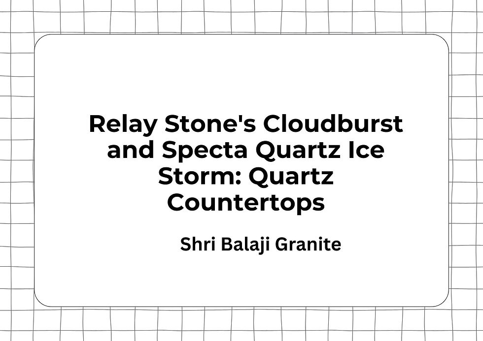 Relay Stone's Cloudburst and Specta Quartz Ice Storm: Quartz Countertops