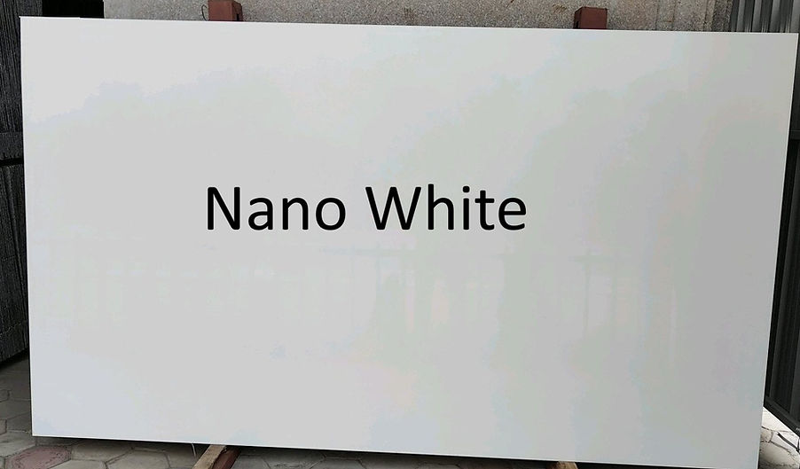 Nano White Look Quartz Countertops: Replace traditional Nano White with high-gloss white Quartz Countertops by Relay Stone, Kalinga Stone, Specta Quartz, and Caesar Stone. Their white quartz offers better uniformity, stain resistance, and longer shine—ideal for minimalist and modern kitchen spaces without the drawbacks of Nano surfaces