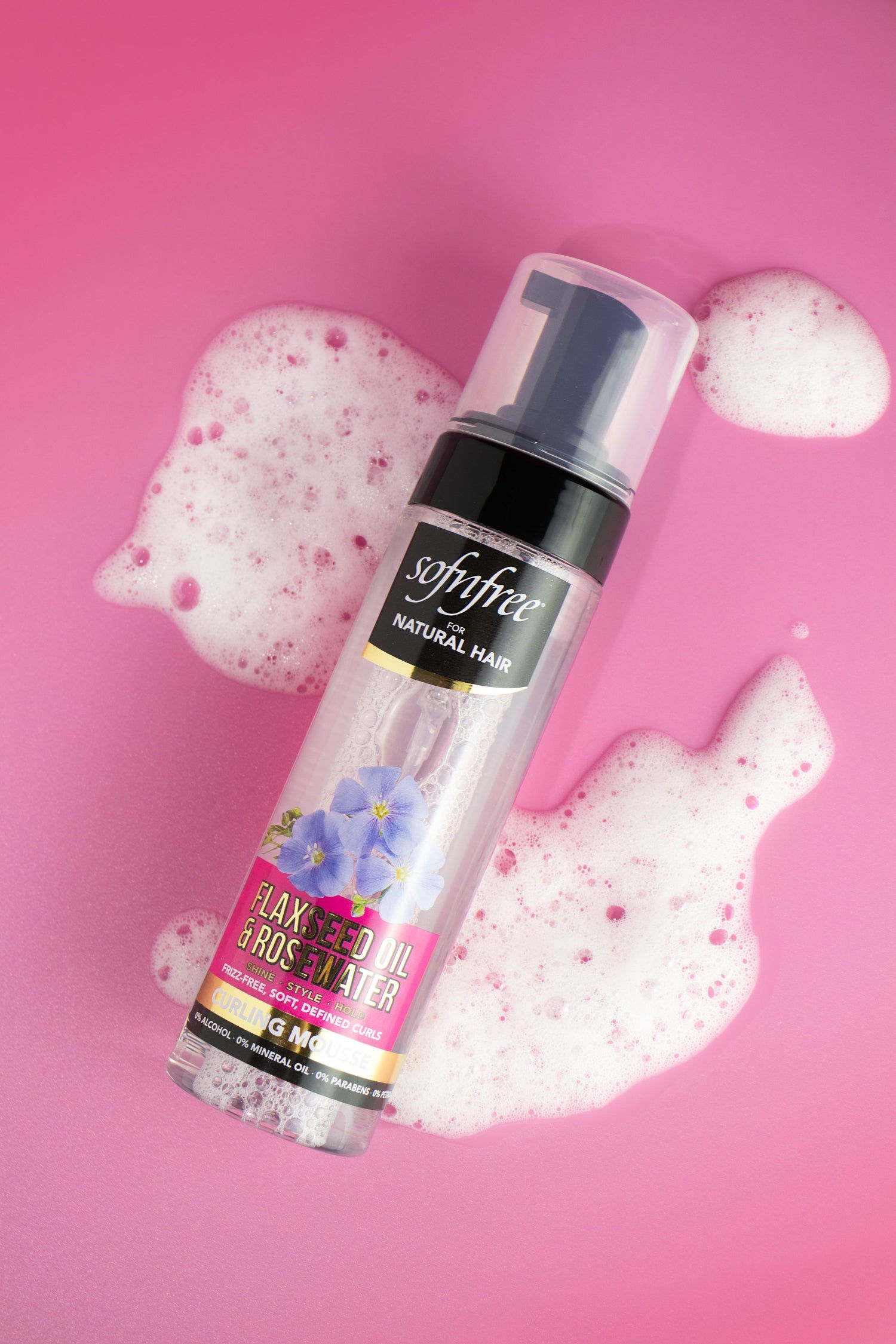Sofnfree flaxseed oil and rosewater curling mousse