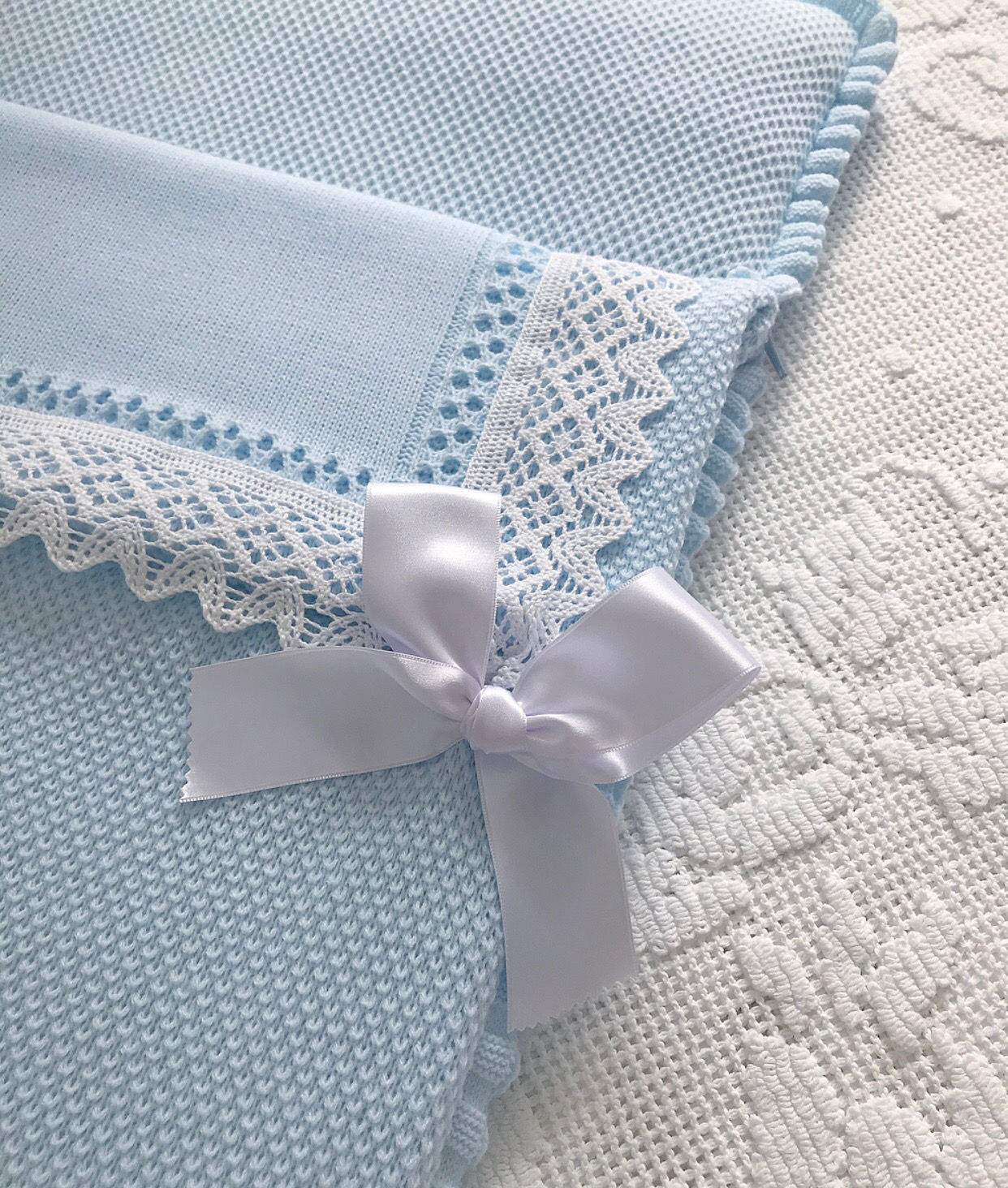 Bella Lace Baby nest ~ 蓝色和白色