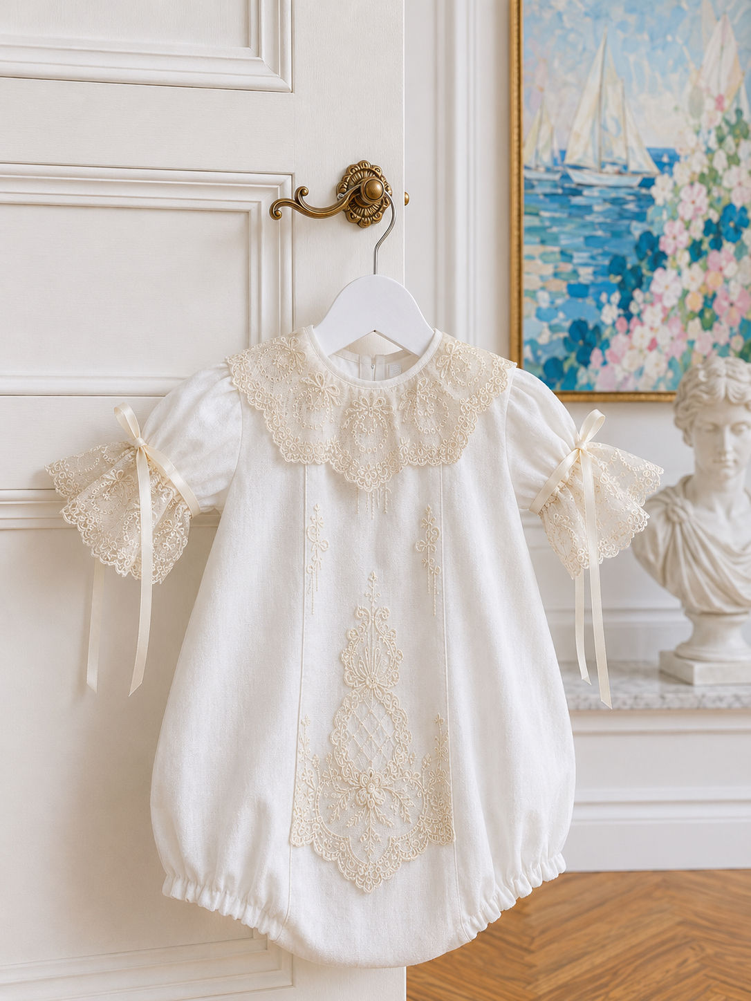 Giornata Estiva romper ~ comes with matching bonnet and socks 