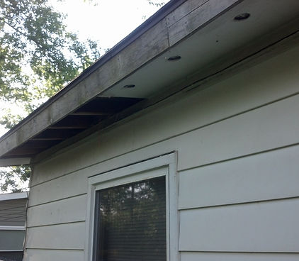Before soffit and fascia repair by Miami Valley Spouting & Siding