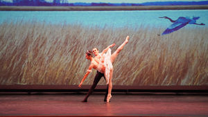 stepping onstage with the right foot