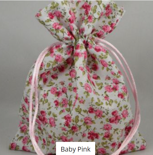 1 x Floral Cotton Gift Bag 12.5cm/ 17.5cm