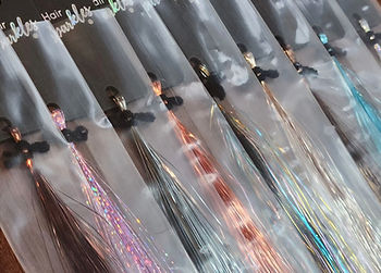 A gallery of hair sparkle colours available at Sparx Bar