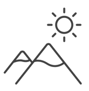 Sunny mountain icon