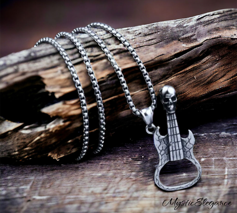 Thumbnail: ‘Jovi’ Stainless Steel Guitar Necklace & Bottle Opener 