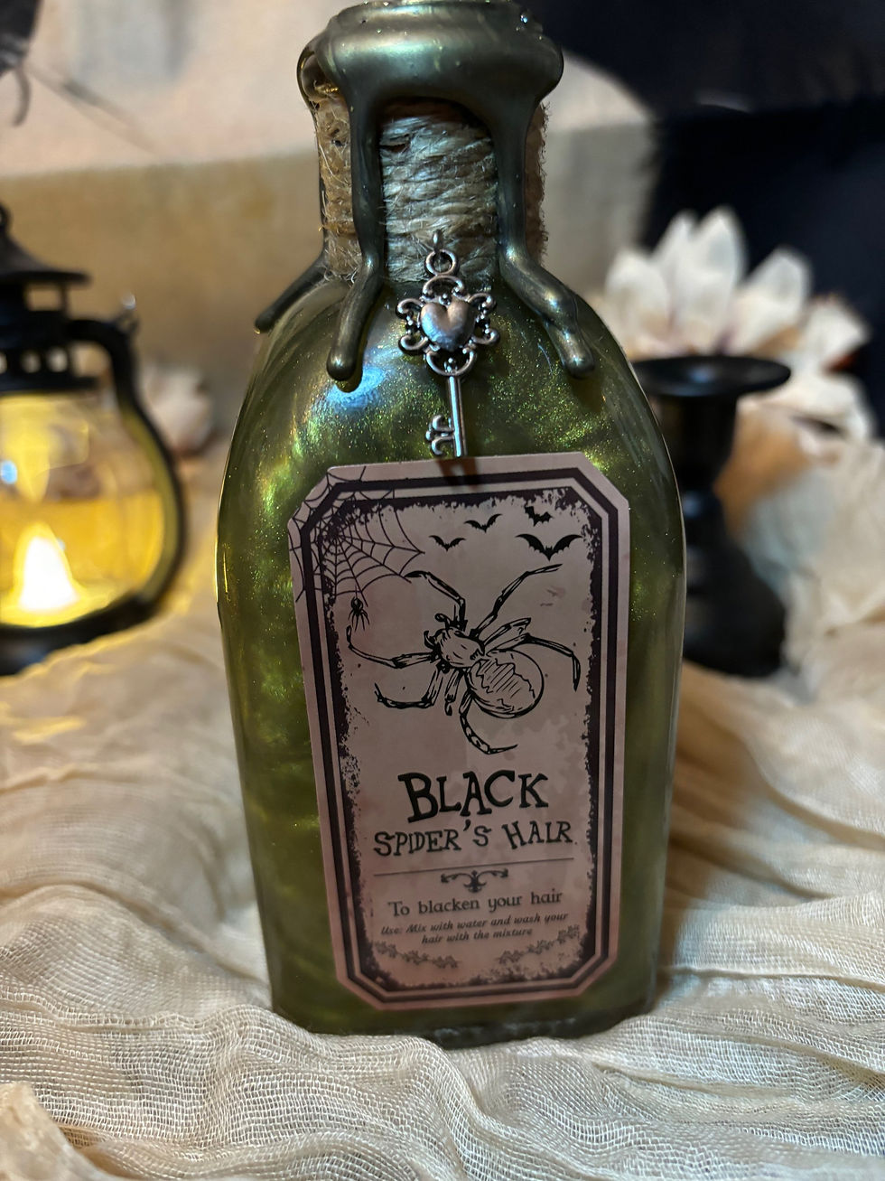 Thumbnail: ‘Black Spiders Hair’ Black & Gold Mystic Decorative Potion