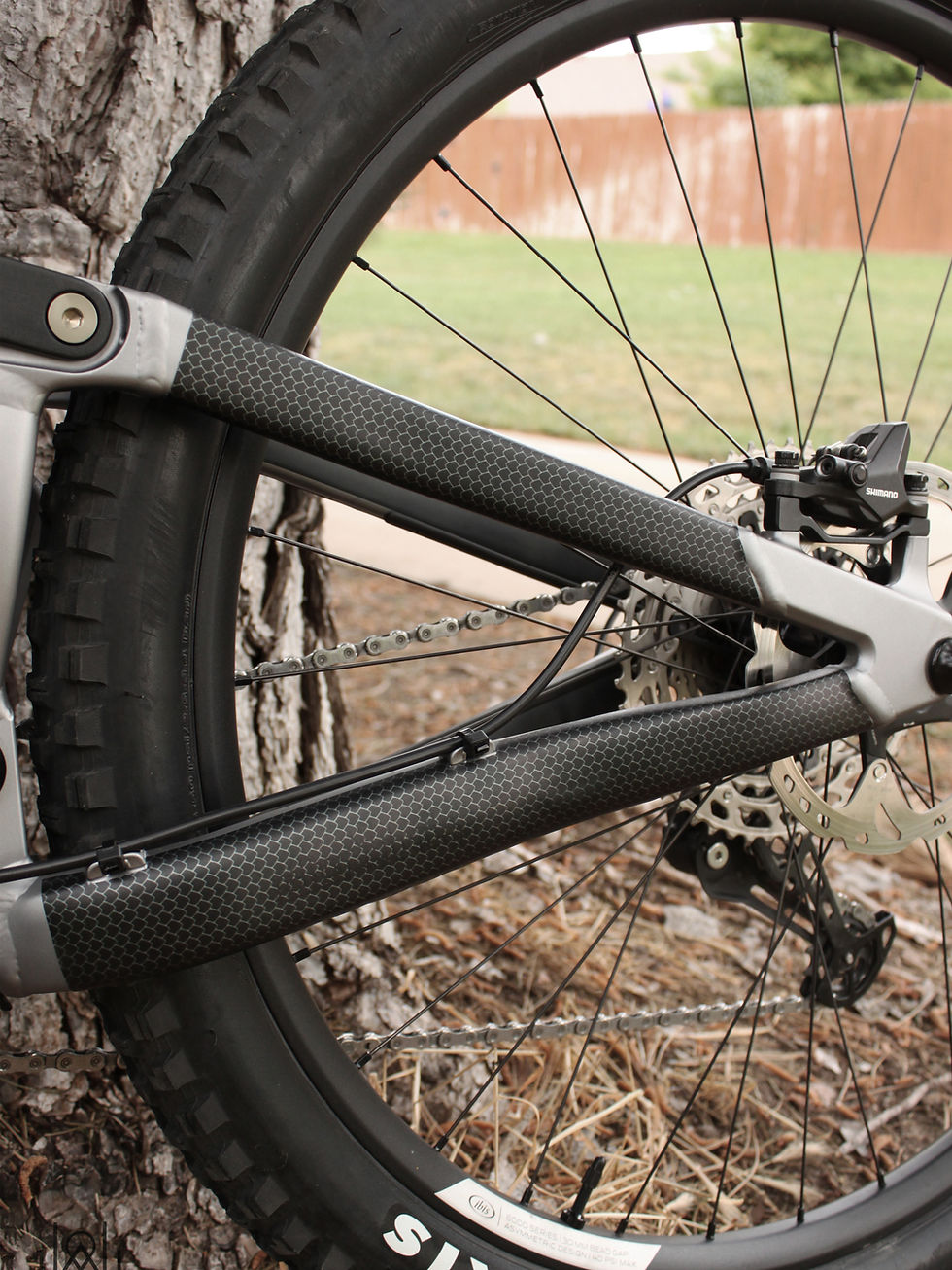 Thumbnail: Rear Triangle of mountain bike with Dragon Scale Protection Tape