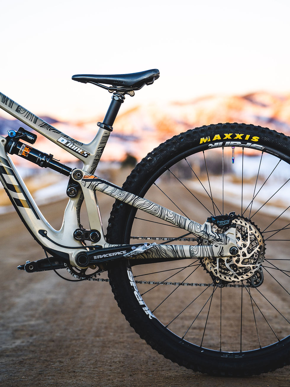 Thumbnail: Rear Triangle of mountain bike with Topographical Marble Protection Tape