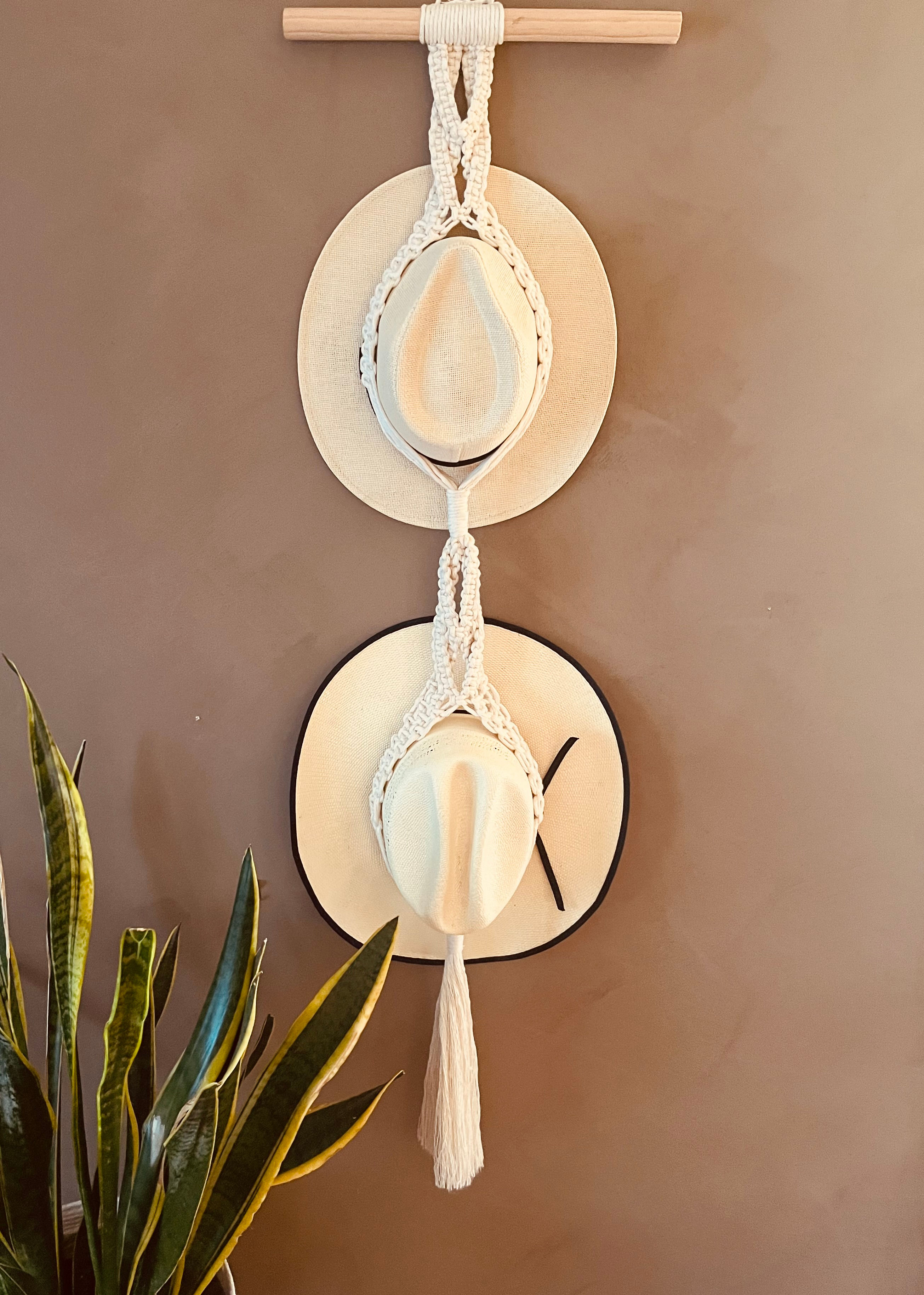 Macrame double Hat Holder