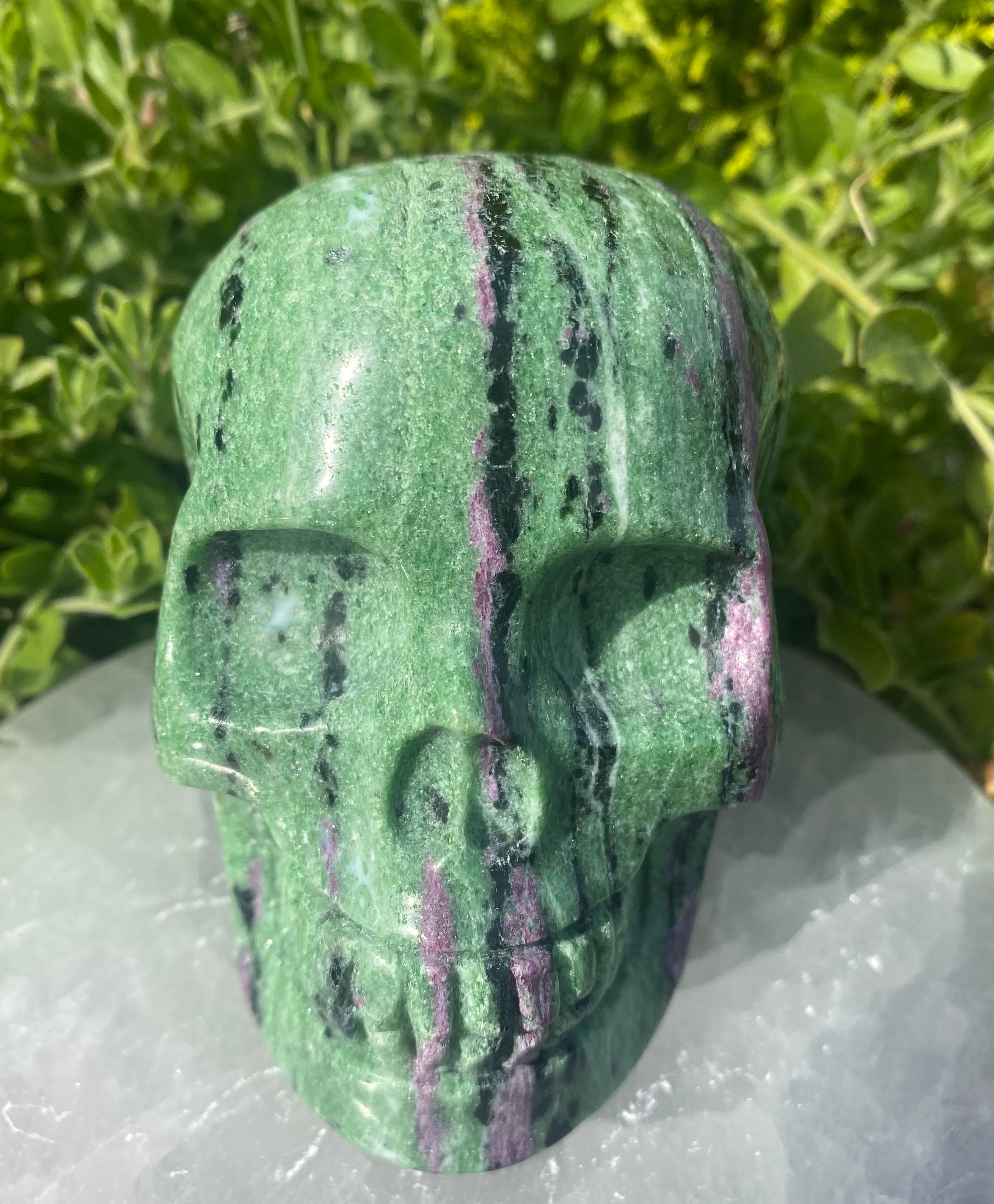 Ruby & Zoisite Skull