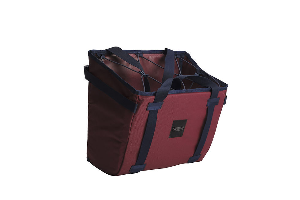Imej kecil: Brompton Basket Bag Small Plum Side View