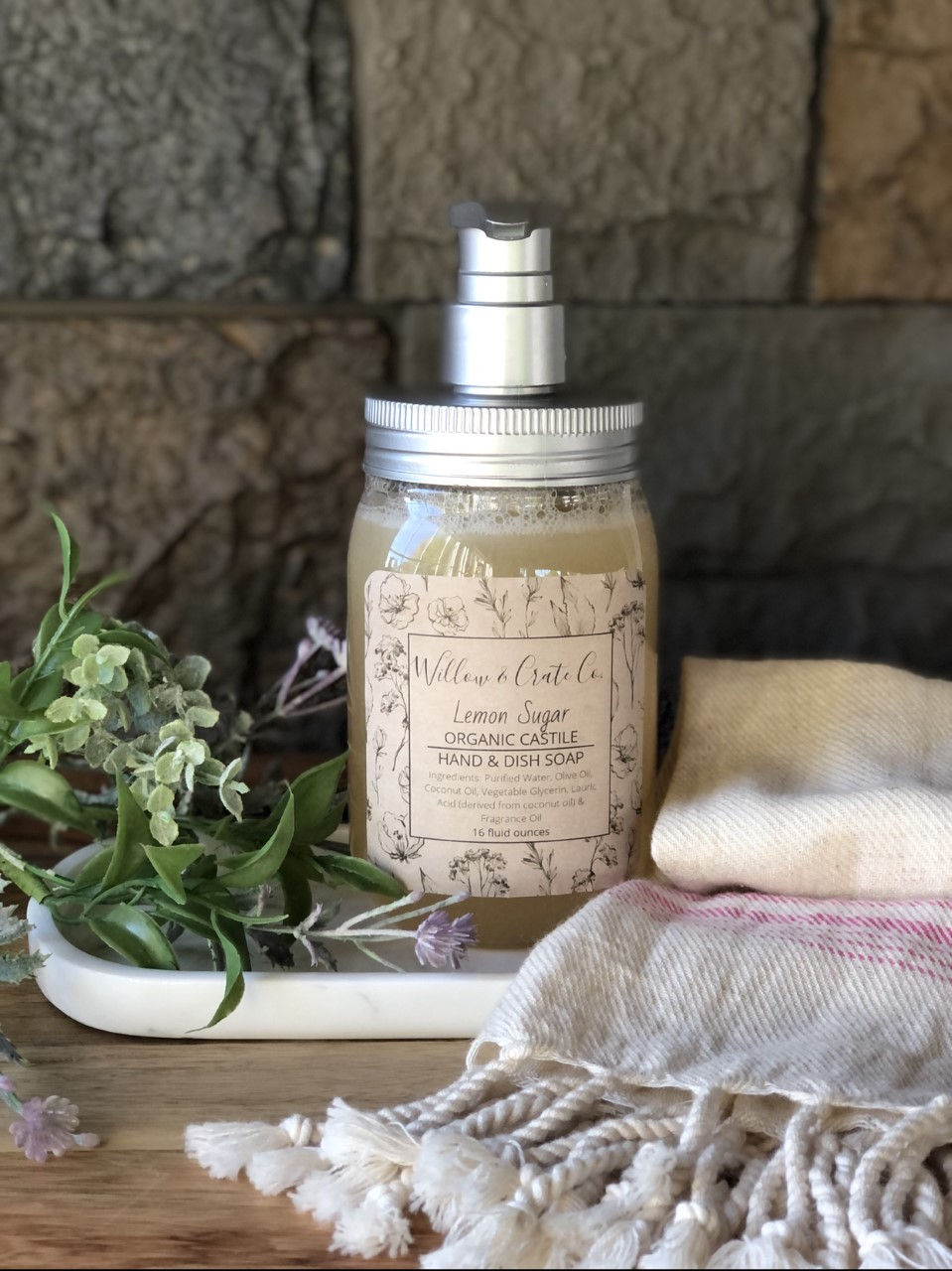Organic Castile Hand & Dish Soap in Lemon Sugar or Sandalwood Vanilla