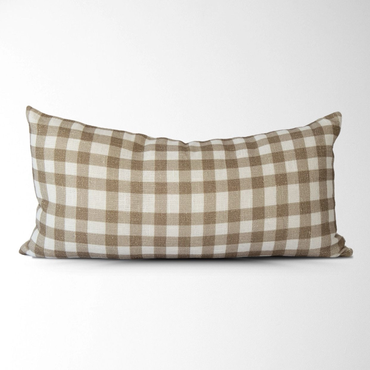 Vintage Gingham Pillow Cover in Coffee